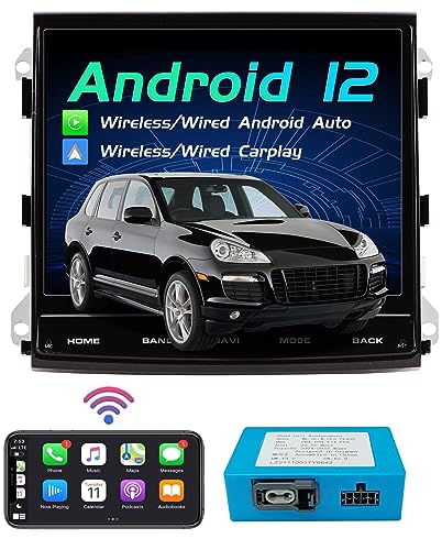 Android 12 Autoradio Stereo GPS Navigation für Porsche Cayenne 32G (2011-2015) Car Multimedia Player 8.4 Zoll Blu-Ray Bildschirm mit Fiber Decoder IPS Carplay intégré Bluetooth