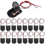 JWISLAND 30 PCS CR2032 Battery Holder with Leads, 3V Coin Cell Holder with Switch, CR2032 Button Cell Battery Holder (Black)