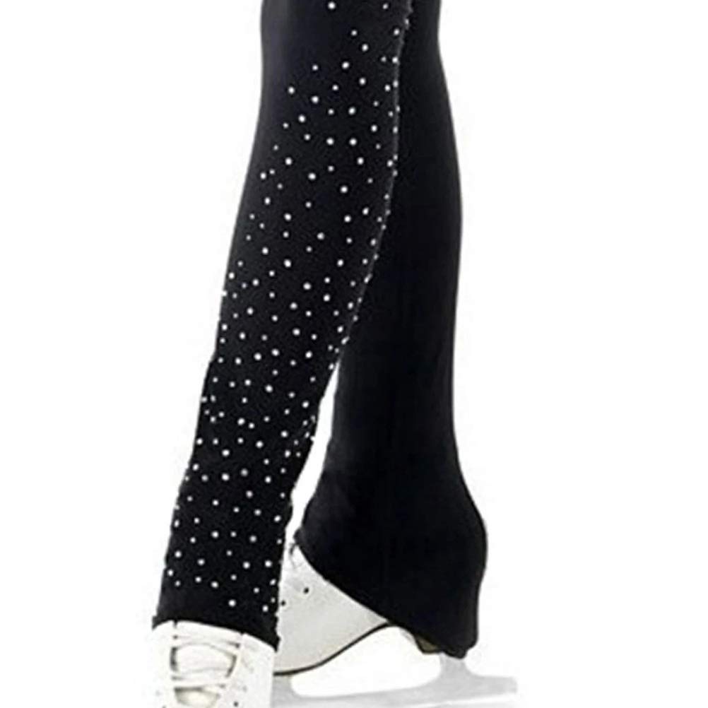 Dziewczęce zimowe spodnie do łyżwiarstwa figurowego Damskie spodnie/spodnie do jazdy na łyżwach w spiralne paski Legginsy Elastyczny Spandex Trening/Zawody Odzież łyżwiarska