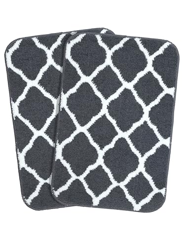 Saral Home Soft Anti Slip Microfiber Geometric Bathmats | Bath Ma...