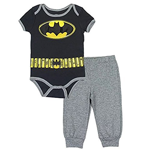 DC Comics Baby Boys' Batman Logo Creeper and Pants Set