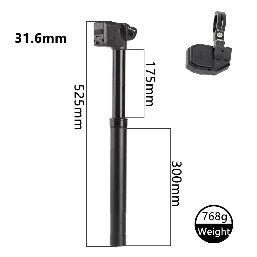 Tige de Selle vélo pour RACEWORK Tige de Selle Compte-Gouttes électronique sans Fil Tube de Selle Hydraulique