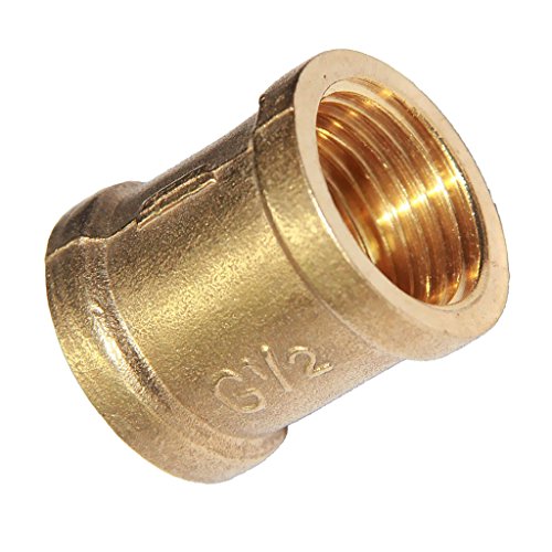 1'' 3/4'' 1/2'' 3/8'' Solid Brass Barbed Double Female End Threaded Pipe Fitting Coupler Connector Joint - As described, 1/2 inch