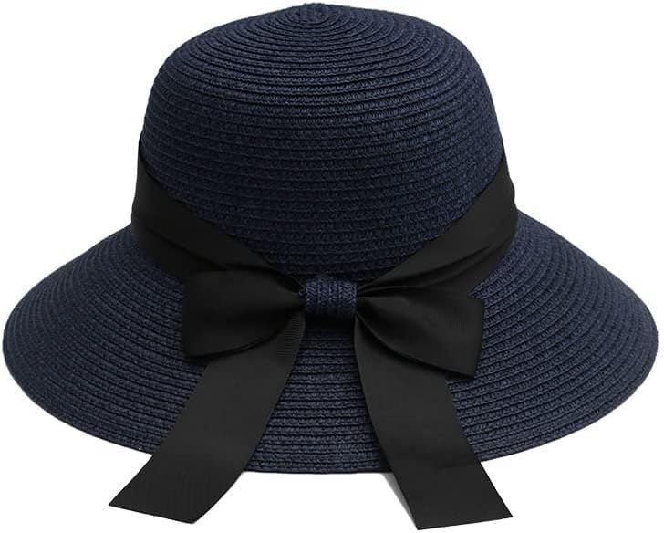 Cappello di paglia da donna, cappello estivo da donna cappello da sole da spiaggia cappello di paglia cappello panama fedora cappello a tesa larga UV cappello estivo da donna