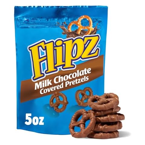Flipz Milk Chocolate Covered Pretzels (5oz, Pack of 6), Perfect Sweet, Salty, & Crunchy Snack For Adults And Kids Cover