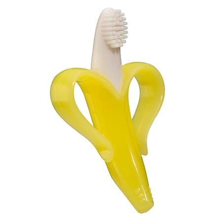 Syga Baby Banana Training Toothbrush and Teether (Yellow)