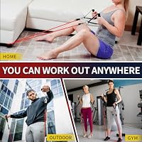 WHATAFIT Resistance Bands,Exercise Bands,Workout Bands with Handles,Door Anchor and Ankle Straps,5 Resistance Levels Fitness Bands,for Strength,Training, Physical Therapy, and Home Gym Equipment — image 5