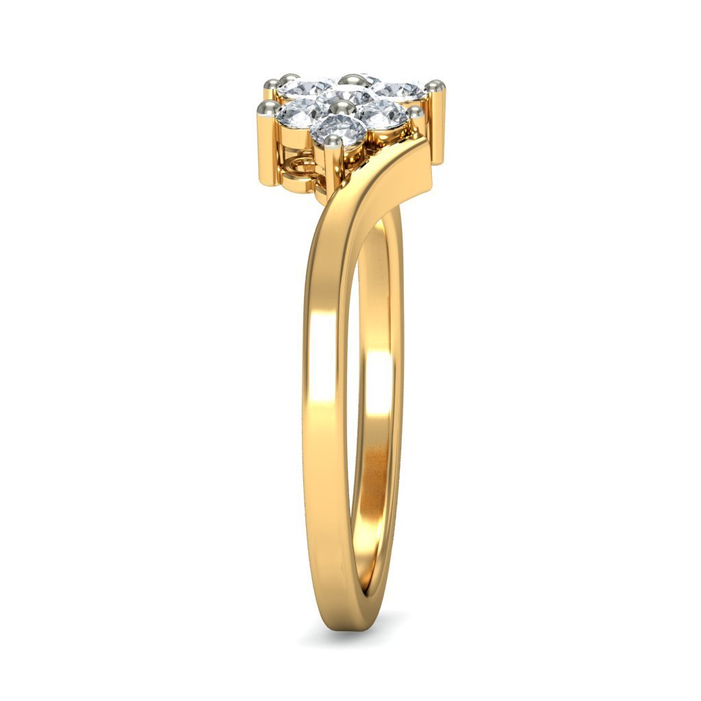 Bluestone 18k Yellow Gold and Diamond Soliaris Ring Amazon.in Fashion