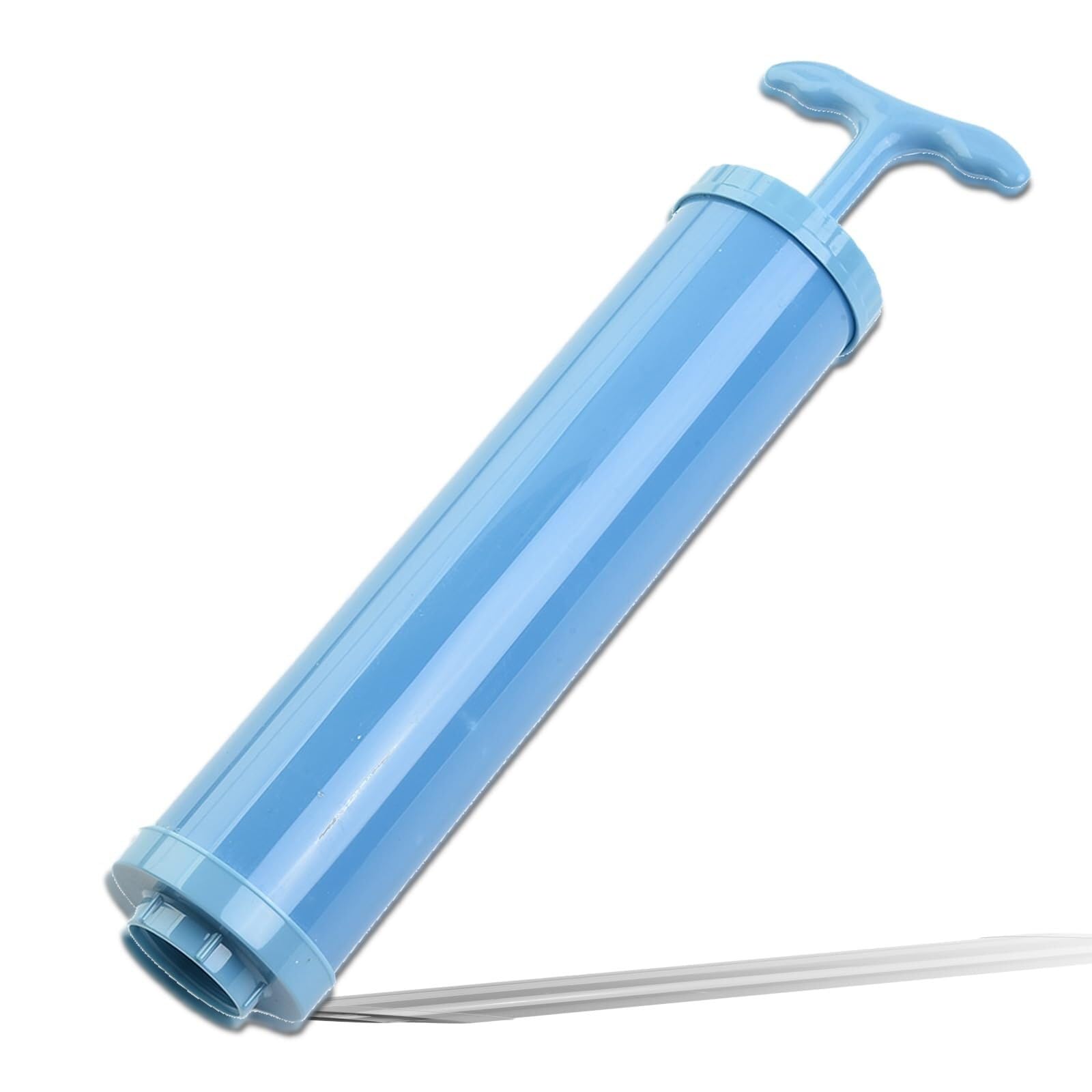 Portable manual air pump for vacuum storage bags—made of plastic; manually compresses to save space; suitable for storing clothing