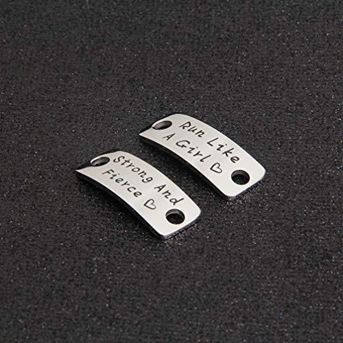 bobauna Shoe Lace Tag Strong And Fierce Inspirational Trainer Tags Gift For Runner Marathon gift (run strong fierce)3