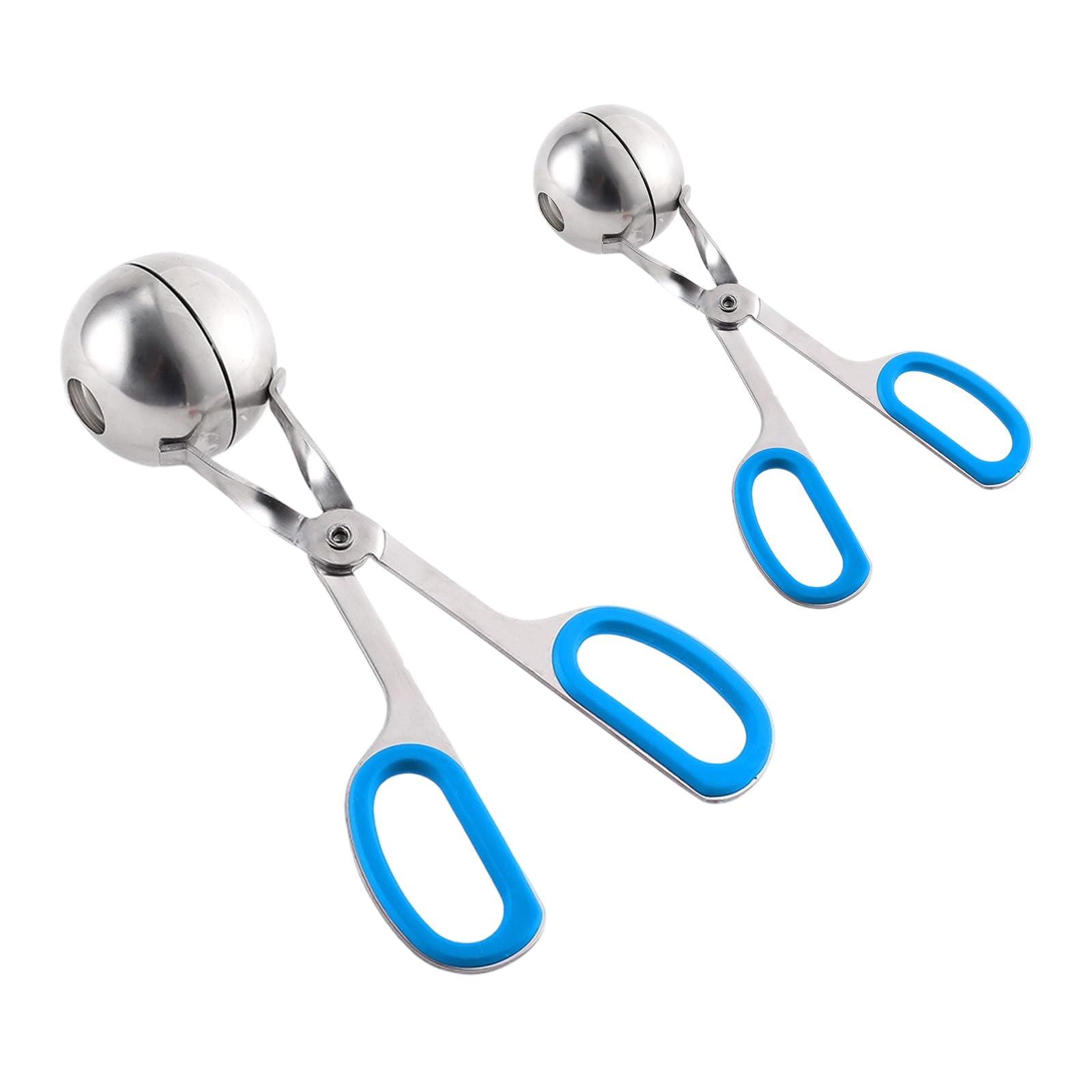 JSGHGDF 2 Piece Meat Baller Tongs Stainless Steel Meatballs Maker with Antislip Handle Nonstick Food Scoops for Cookie Doughs Meatballs Maker Tool