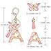 OKAICEN Fashion Alphabet Initial Letter Keychain Tassel Butterfly Pendant Key Ring for Purse Handbags Women Girl ('A')