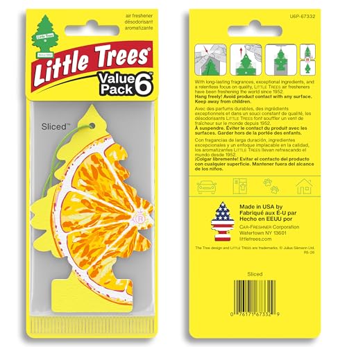 Image of LITTLE TREES Car Air Freshener | Hanging Tree Provides Long Lasting Scent for Auto and Home | 24 Air Fresheners |Sliced
