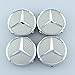 SDSB Wheel Center Caps For Mercedes Benz 75mm - Raised Star Wheel Rim Insert Caps (Silver)