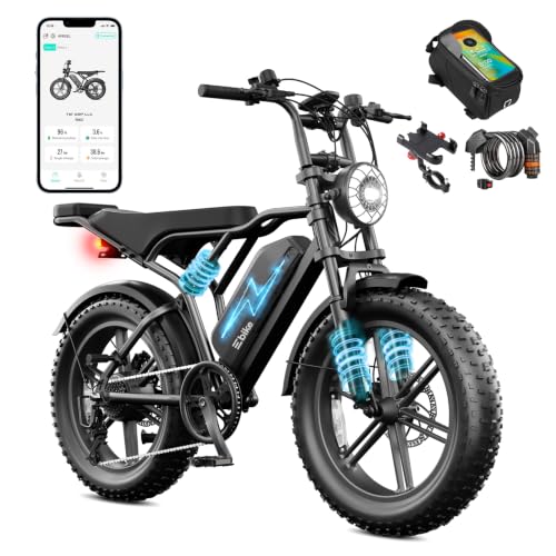 Image of TST Electric Bike for Adults 1500W Peak 20 inch Fat Tire All-Terrain E-Bike 60 /110 Miles Electric Dirt Bike - 48V 15 /25 AH Battery Tested to UL 2849 Powered Electric Bicycle