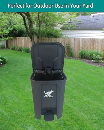 Image of Large Dog Poop Trash Can Outdoor 20L / 5.3 Gallon - Waterproof Pet Waste Station with Foot Pedal, Removable Inner Bucket & 100 Bags for Backyard Garden Odor Control