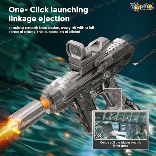 Image of Toyshine Rechargeable Automatic Transparent Electric Water Squirt Gun with LED Light & Type-C Charging | Long Range Continuous Spray Outdoor Water Play Toy for4+ Kids - Black