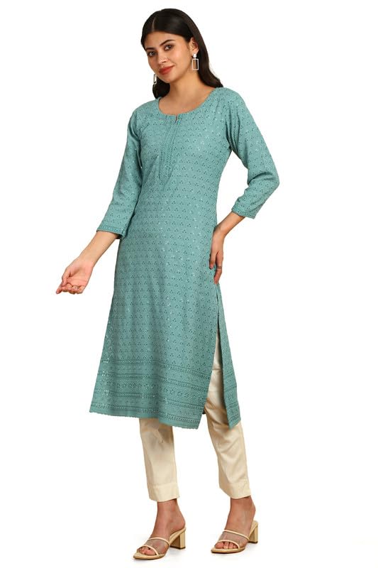 Image of Soch Women's Rayon Straight Fit Straight Kurta