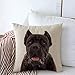 Poszewka na poduszkę duża laska zwierzę pies corso na białych zwierzętach dzika przyroda czarna rasa czysta rasa aparat zdjęcie pies kwadratowa poszewka na poduszkę kawiarnia poszewka na poduszkę na kwadrat trwała 45 x 45 cm