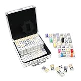 KAILE Mexican Train Dominoes Game, 91 Tiles Double 12 Color Dominoes Set for Kids Dominoes Game with Aluminum Case&Instructions