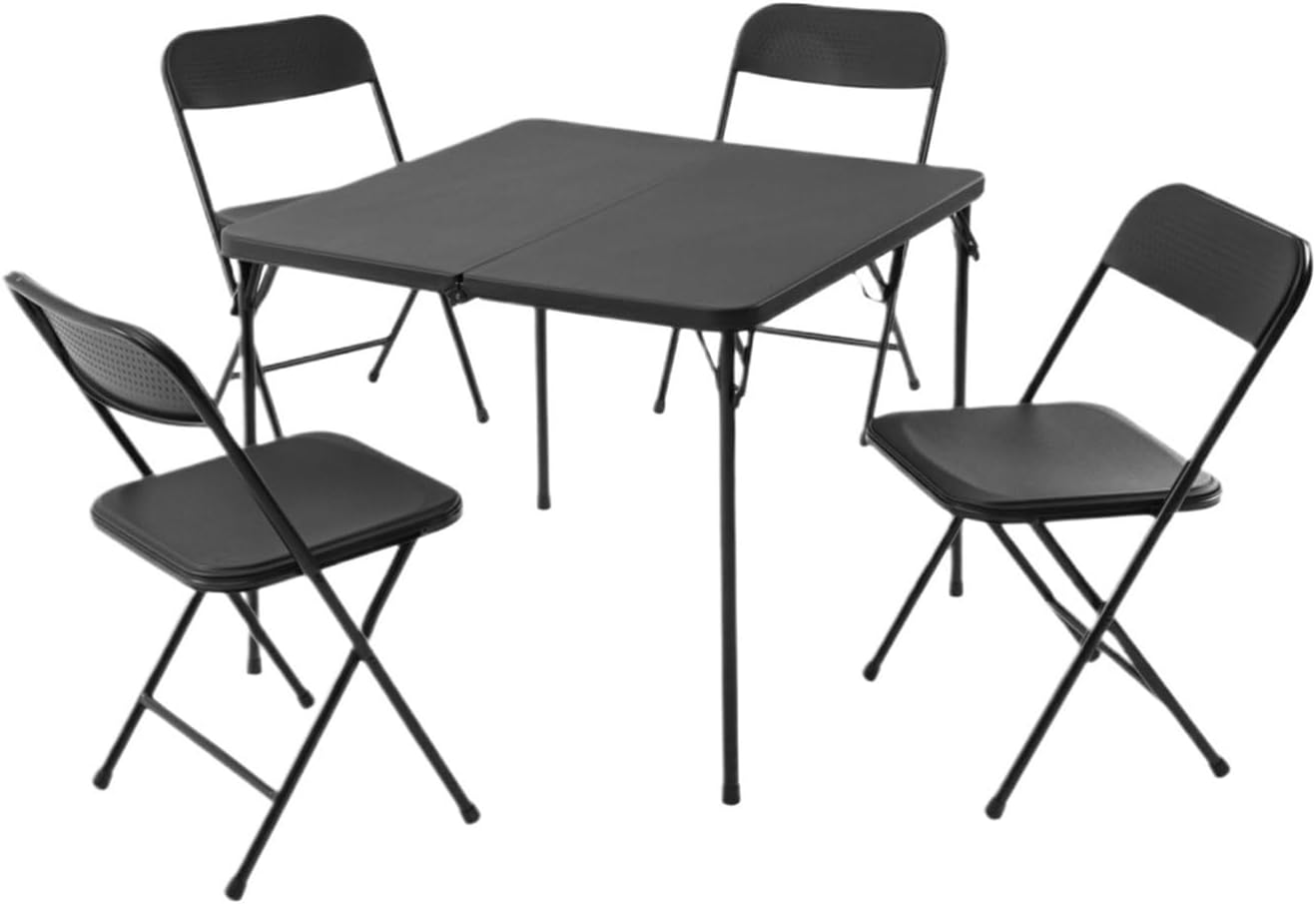 Outdoor Folding Table 5-Piece Four Folding Chairs Set,Outdoor Dining Table
