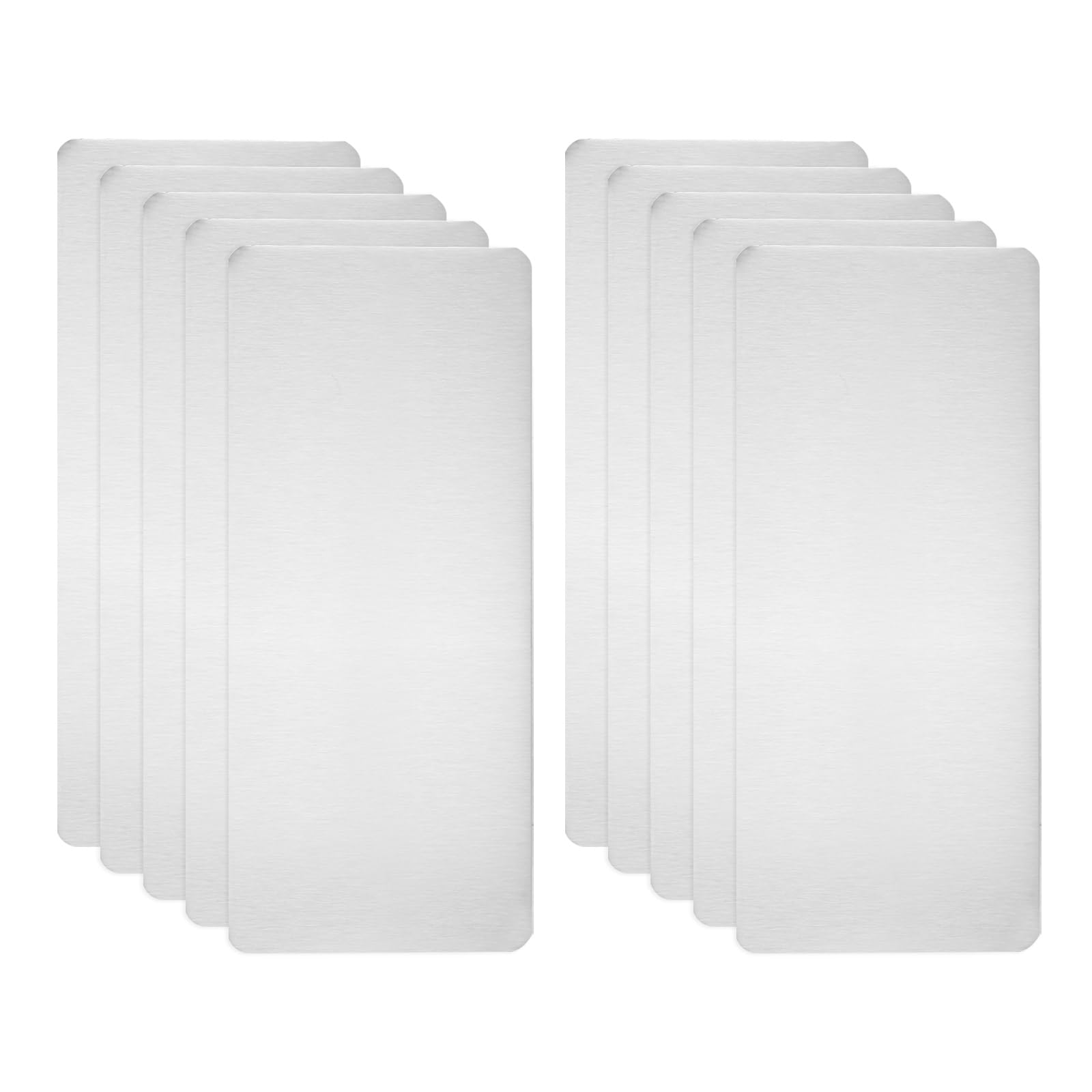 sourcing map 10pcs Metal Business Card Blanks, 50mm x 22mm x 0.4mm Stainless Steel Engraved Metal Business Visiting Name Cards for House Office DIY Gift Invitation(Silver, Brushed)