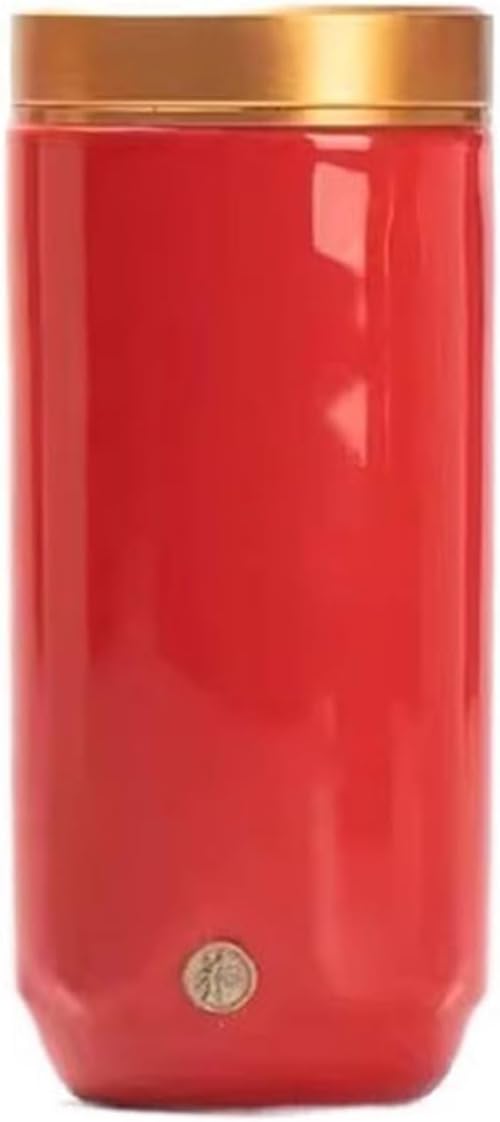 Tea Tin Household Sealed Empty Canister Tea Warehouse Chinese Vintage for Coffee, Sugar, Nuts Container(Red)