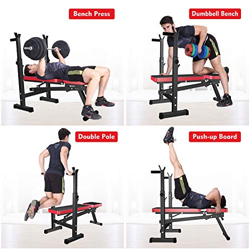 OTEKSPORT Weight Bench with Adjustable Barbell Rack, Multi-Functional Fitness Equipment, Folding Bench Press for Home Strength Training, Full Body Workout - Home Fitness Guru OTEKSPORT Weight Bench with Adjustable Barbell Rack, Multi-Functional Fitness Equipment, Folding Bench Press for Home Strength Training, Full Body Workout - Image 5