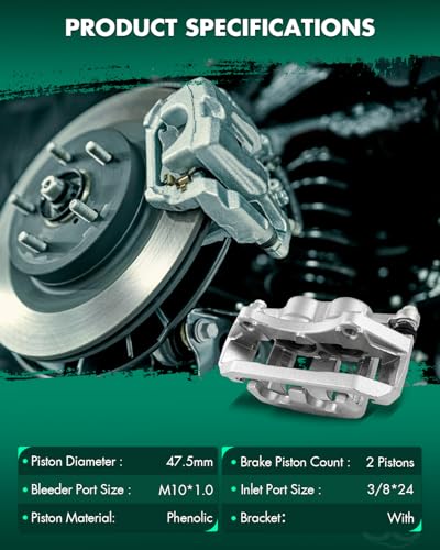 Image of SCITOO 18B5214 Front Left Disc Brake Caliper w /Bracket Fit For Ford For Explorer 2011-2019,For Ford For Taurus 2010-2019,For Lincoln For MKS 2009-2012,For Lincoln For MKT 2010-2019, Double Pistons