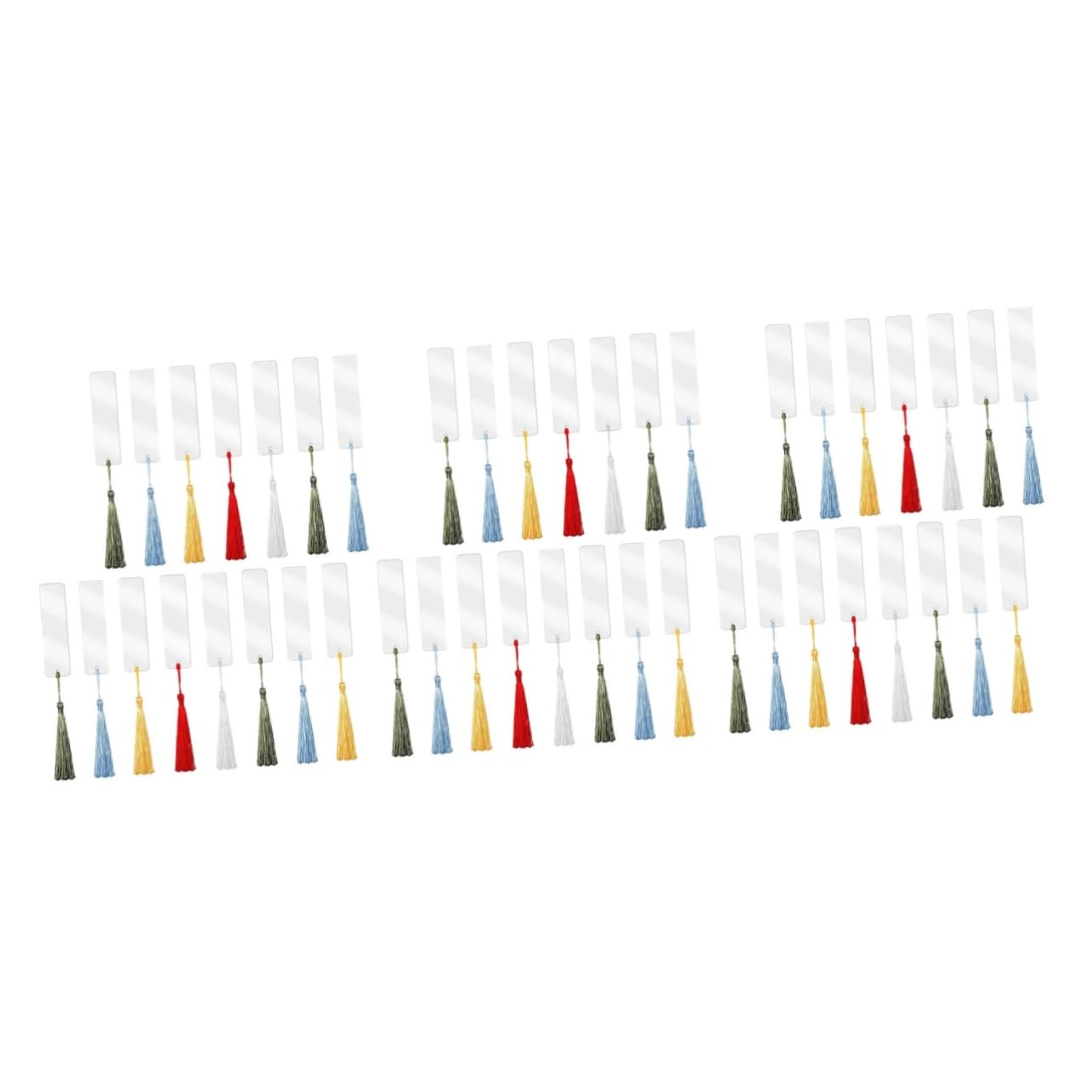 NUOBESTY 45sets Segnalibri Acrilico Trasparente Segnalibri Vuoti Personalizzabili Con Nappe Colorate Per Libri e Progetti Creativi