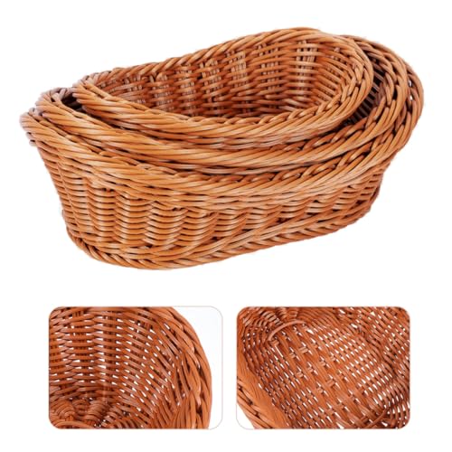 Cestas de pan ovaladas NUOBESTY pack de 3 cuencos de plástico resistente apilables para cocina 8