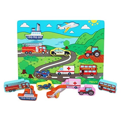 TOWO Juguete de Vehiculo Infantil de Madera Cover