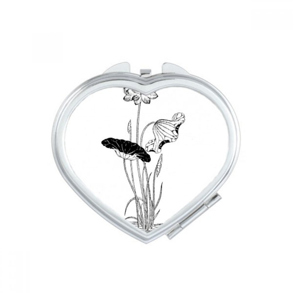 Miroir de poche de voyage fleur de lotus pour retouches maquillage au quotidien