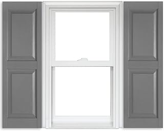 Polaris Vinyl Raised Panel Shutters (1 Pair) - 049 Paintable - 15 Inch x 59 Inch