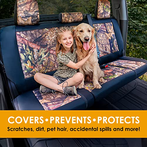 Image of Mossy Oak Camo Truck Bench Seat Cover Fits All Full-Size Silverado F-150 Ram Sierra Titan Tundra Pickup Trucks; Folding Bench or Standard Bench Seats; 70% Polyester, 30% Polyurethane