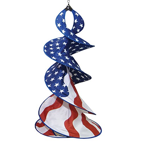 In the Breeze Patriot Spin Duet - Red, White and Blue Wind Spinner - Patriotic Hanging Decoration