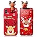 Pnakqil Custodia per Apple iPhone 11,Regali di Natale Antiscivolo Antigraffio Silicone TPU Custodia Bambola Modello Ultrasottile Motivo Natalizio Custodia per Apple iPhone 11,Cervo 03