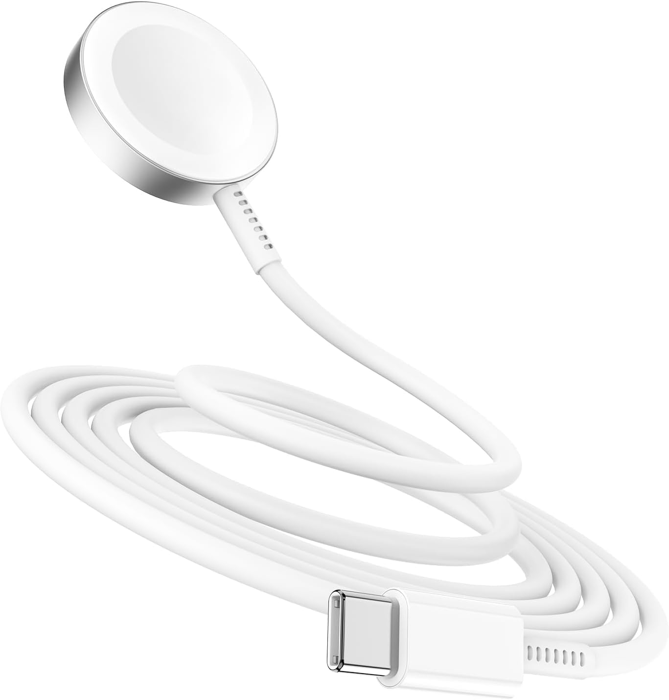 5W Fast Charging USB C Cable 6ft Compatible with Apple Watch Series SE2/8/7,[Apple MFi Certified] Magnetic Watch Charger for iWatch 6/5/4/3/2/1 Includes 38mm 40mm 42mm 44mm 45mm Dimensions - White