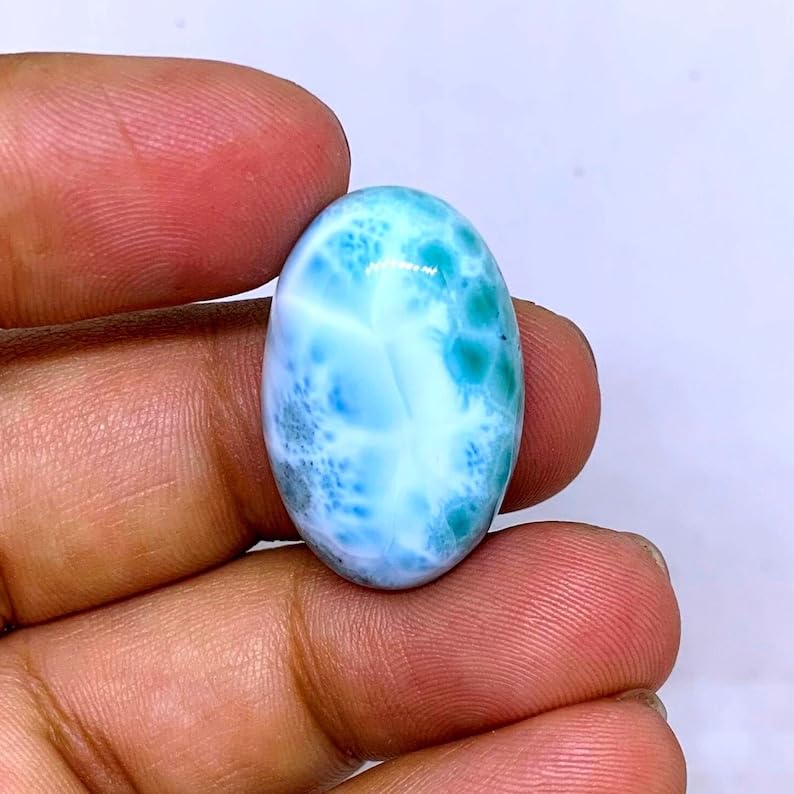 Larimar cabochon bleu naturel de qualité supérieure pour bague et pendentif