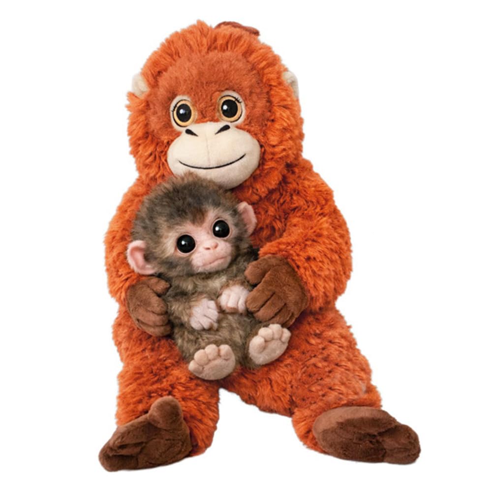 Peluche De Mono Punch De 35 Cm – Orangután Con Bebé, Suave Y Emocional Para Niños Y Adultos