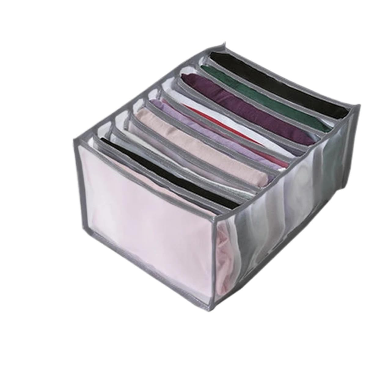 BAYNOPURIN Sock Storage Box Fabric Underwear Bra Storage Box Sorting Panty Socks Compartment Drawer Organizer Home(9 grids gray)