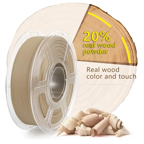 Image of iSANMATE Wood PLA Filament 1.75mm, Real Wood Fiber Added 3D Printer Filament, Light Wood Fits for Most FDM 3D Printers 1kg /Spool