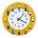 Yanscian Wall Clock with Minifigures Silent Non-Ticking Display Case Frame Building Block DIY Wall Decor for Kids Room Bedrooms Compatible with Lego (24 Minifigures Included)