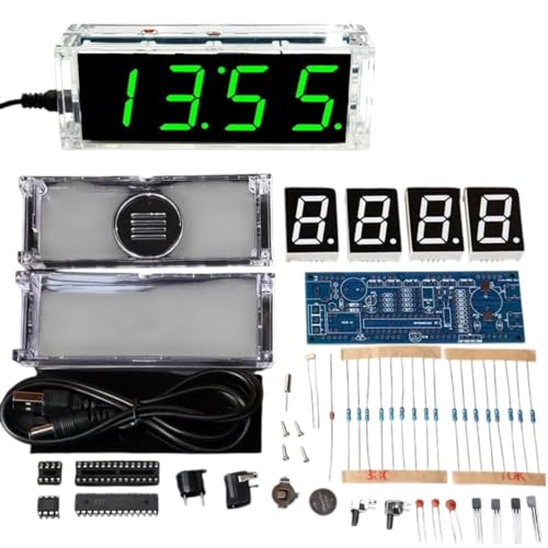 グリーン | DIY デジタル時計キット 表示 日付 週 温度 アラーム Ds1302 はんだ付けプロジェクト 学習 練習 はんだ DIY 電子キット