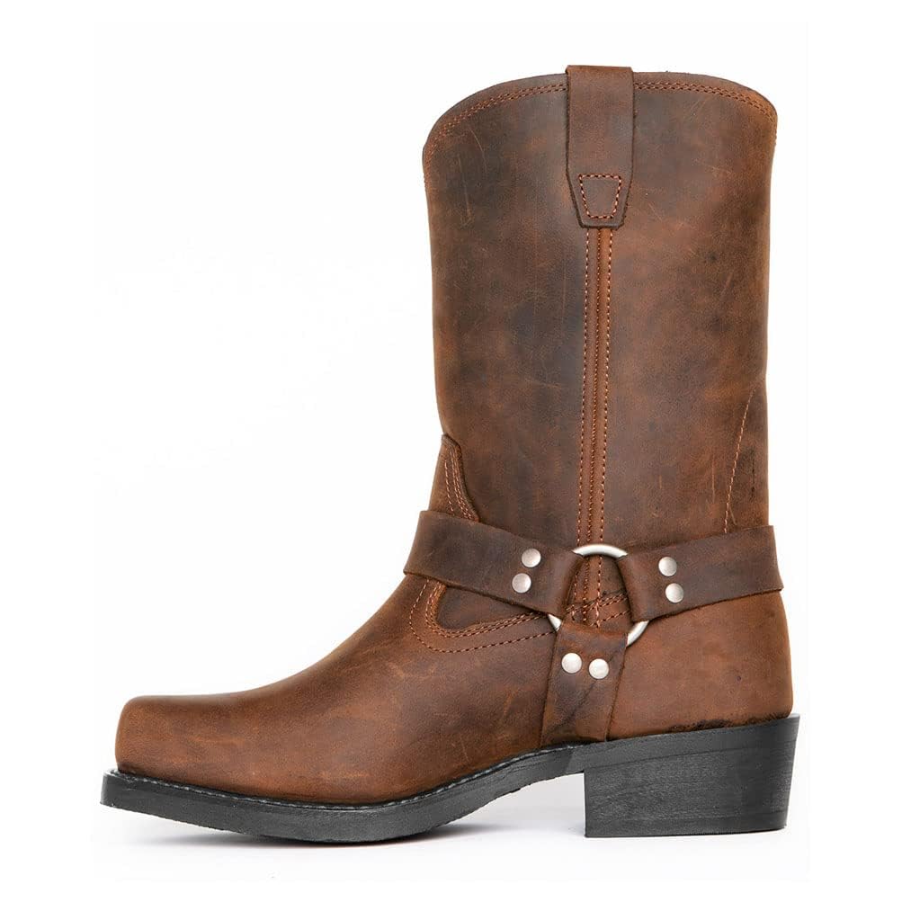 Männer Ritter Stiefel Quadrat Kopf Stickerei Seitlicher Reißverschluss Vintage Colorblock Reitritter Stiefel