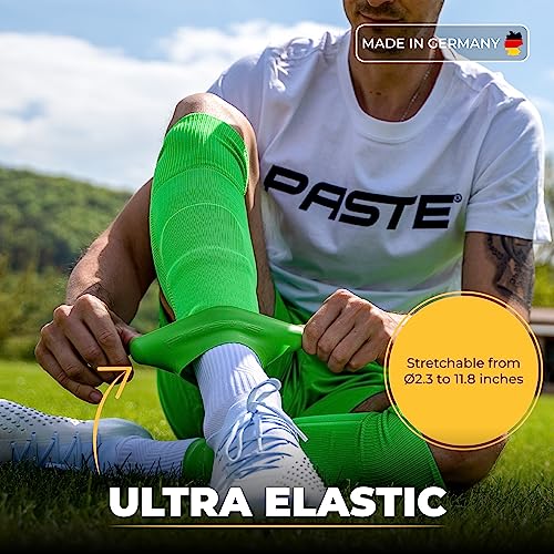 PASTE ยฎ Shin guard straps soccer silicone for adult men women kids, children & youth green, Shinguard holders, pads & stays - Image 4