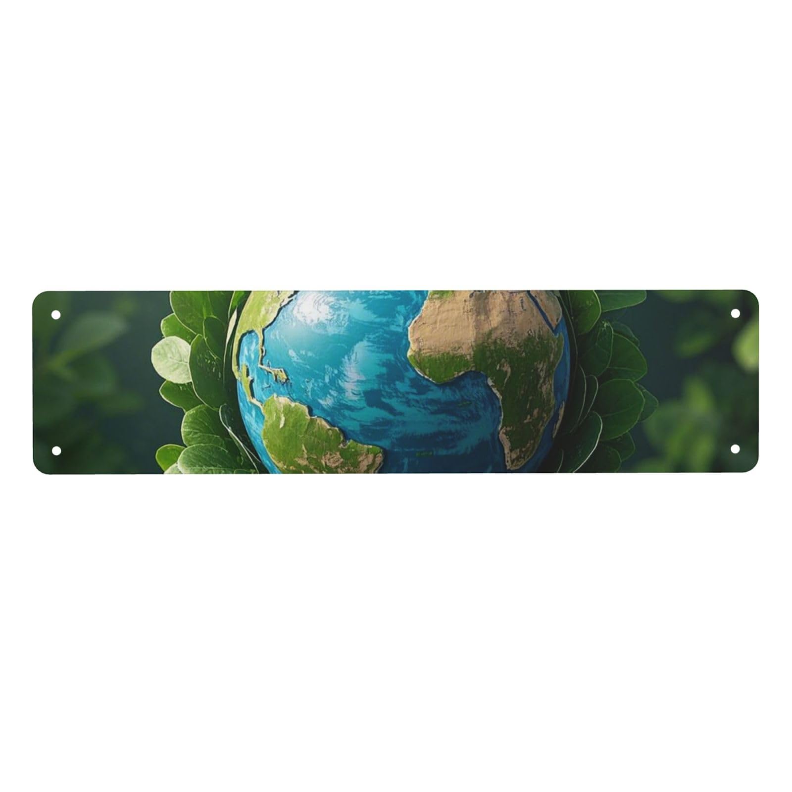 Vintage Metal Tin Signs Retro Garage Signs Stylish Wall Art Plaques for Home Decor Unique Poster 4x16 Inch Earth and Green Leaves Metal Sign Outdoor Wall Decorations Gifts