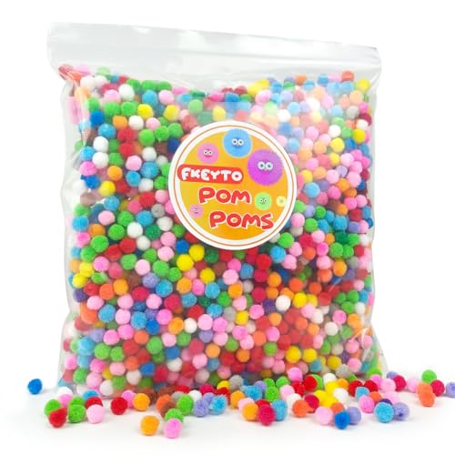 2000pcs Mini Pom Poms for Crafts 6 mm Pom Poms in Bright & Bold Assorted Colors 0.23 Inch Pompoms for Arts