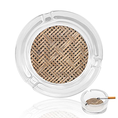 Ceniceros de vidrio de celosía de madera para cigarrillos, cenicero moderno decorativo portátil para oficina en casa,...