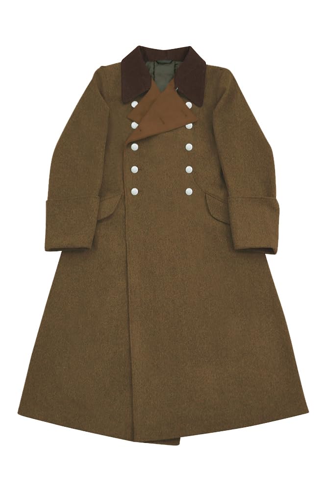 militaryharbor WWII WW2 German Elite General Brown Wool Greatcoat
